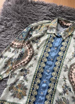 Zara коллекция 2022 стильная рубашка в принт6 фото