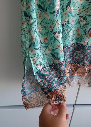 Сукня пляжна коротка  італійська. преміум якість. міні плаття пляжне з віскоза, туніка флористичний етно принт7 фото
