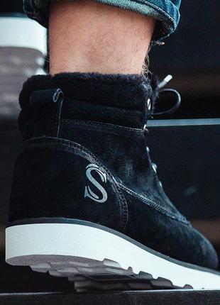 Зимние ботинки на меху south indigo "черные"5 фото