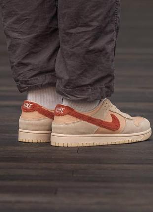 Кроссовки nike sb dunk low terry swoosh бежевые найк б данк 36-454 фото