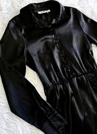 Черное сатиновое платье na-kd6 фото