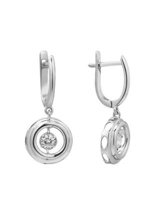 Срібні сережки з фианитом s130-10