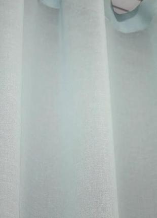 Тюль мікро-льон в вітальню, спальню. колір блакитний3 фото