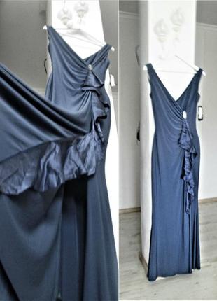 Ralph lauren вечернее платье макси на запах с каскадным воланом "8" usa на 46-48