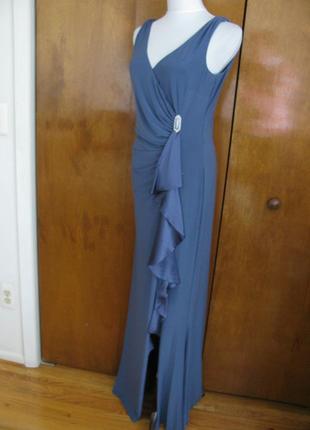 Ralph lauren вечернее платье макси на запах с каскадным воланом "8" usa на 46-48