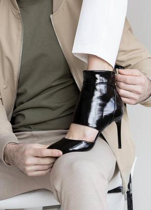 Эксклюзивные туфли из итальянской кожи и замши женские на каблуке3 фото