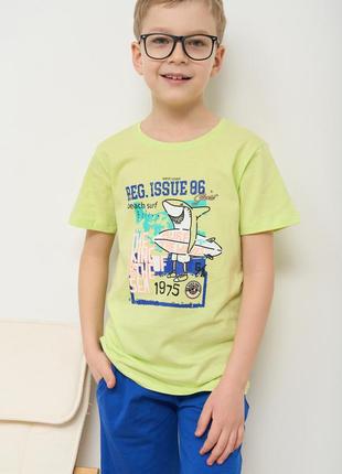 Дитяча піжама на хлопчика футболка з шортами акула розмір 3-4, 5-6, 7-82 фото