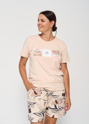 Піжама жіноча з шортами і футболкою 28022 розмір l, xl, 2xl, 3xl
