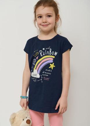 Пижама детская на девочку с шортиками радуга размеры 3-4, 5-6, 7-83 фото