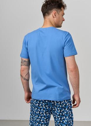 Мужская пижама с шортами синий 93343 размеры m, l, 2xl2 фото