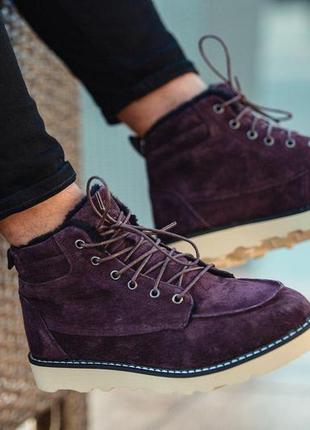 Зимние ботинки на меху south indigo "фиолетовые"3 фото