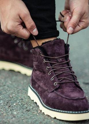 Зимние ботинки на меху south indigo "фиолетовые"4 фото