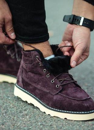 Зимние ботинки на меху south indigo "фиолетовые"7 фото