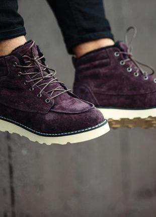Зимние ботинки на меху south indigo "фиолетовые"8 фото