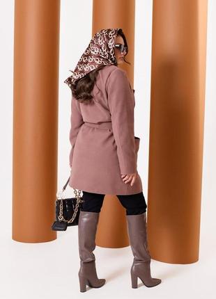 Женское весеннее пальто с поясом на пуговицах ткань кашемир нейлон размер батал: 48-50, 52-54, 56-586 фото