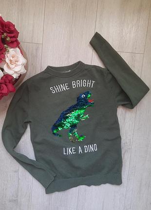 Тоненький рассвет h&amp;m 6-8 лет зеленый динозавр