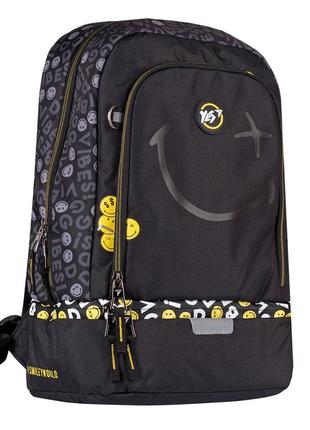 Рюкзак шкільний "yes" 552274 ts-79  "smiley world.black&yellow", чорний, шт