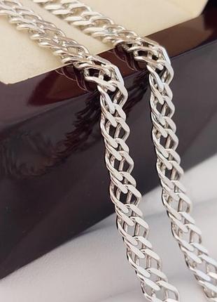 Ланцюжок зі срібла з плетінням подвійний ромб 50 см