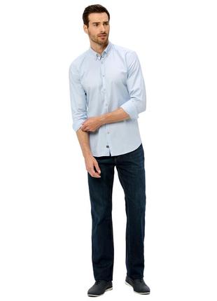 Голубая мужская рубашка lc waikiki / лс вайкики с пуговицами на воротнике2 фото