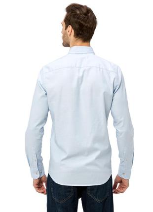 Голубая мужская рубашка lc waikiki / лс вайкики с пуговицами на воротнике3 фото