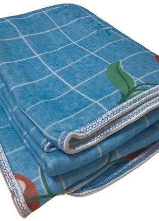 Электропростынь electric blanket 5714 150х160 см, голубая с вишнями - топ продаж!2 фото