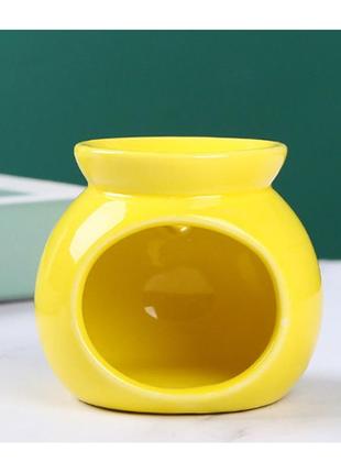 Інтер'єрна аромалампа керамічна "шар" жовта, аромалампа для дому з кераміки