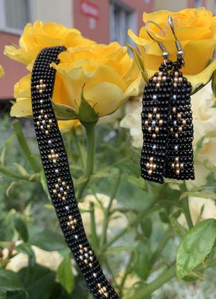 Комплект чокер с серьгами