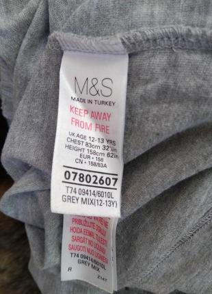 Стильная серая футболка marks & spencer на девочку 12-13 лет в пайетку нарядная блуза6 фото