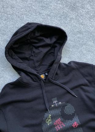 Круте худі carhartt wip grafitti printed seeat hooded black2 фото