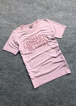 Крута футболка carhartt wip university detroit logo t-shirt pink