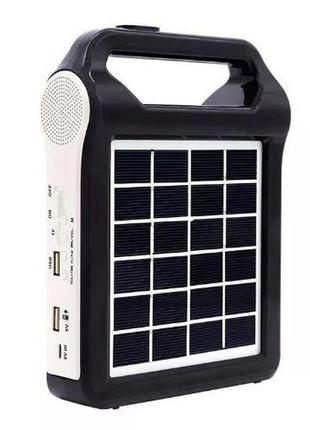 Портативний переносний ліхтар повер банк із радіо та сонячною панеллю power bank 2400 mah ep-036