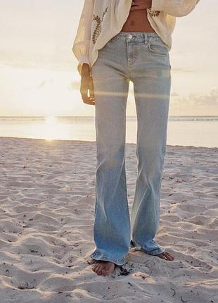 Джинси кльош низька посадка 42 розмір 32 zara нова колекція
