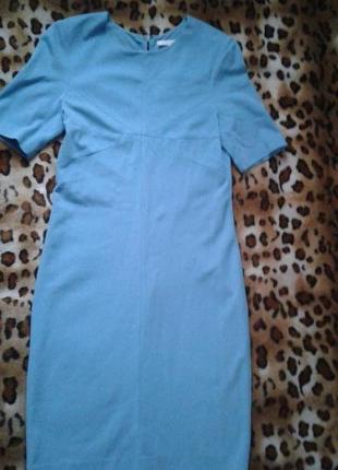 Diane von furstenberg элегантное миди платье небесного цвета 14/48