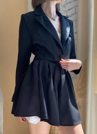 Модный женский костюм пиджак+юбка,чорный стильный костюм,95456els3 фото