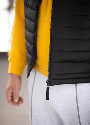 Чорний жилет стьобаний з капюшоном adidas / жилетка адідас6 фото