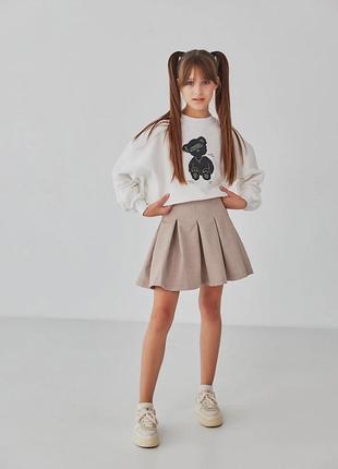 Юбка +реглан , костюм для девочки