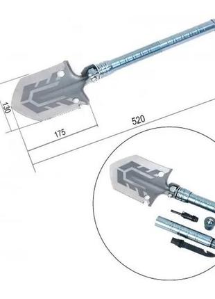 Складана туристична багатофункціональна саперна лопата протиударна для авто довжина 520 мм2 фото