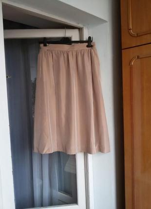 Роскошная шелковая юбка миди с карманами karl lagerfeld2 фото