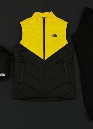 Чоловічий спортивний костюм the north face жилетка + штани + барсетка