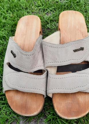 Шлепки шлёпанцы тапки тапочки сабо на деревянной подошве на липучках woody melanie...