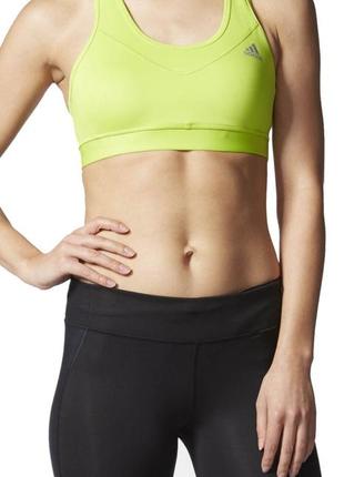 🍋 лимонний неоновий жовто-зелений спортивний топ ліф adidas techfit, xxs/xs