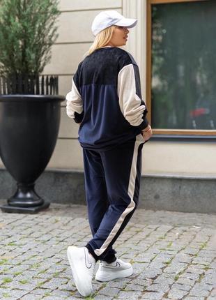 Велюровый спортивный костюм женский со свитшотом прогулочный деми2 фото