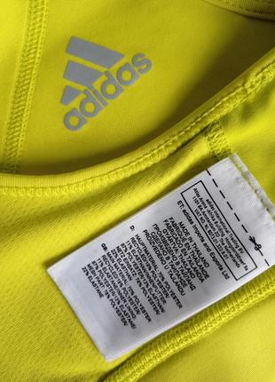 🍋 лимонный неоновый желто-зеленый спортивный топ лиф adidas techfit, xxs/xs4 фото