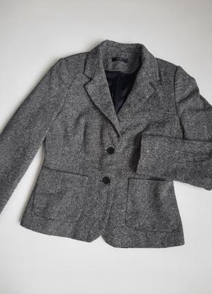 Стильный пиджак шерсть лен, размер l2 фото