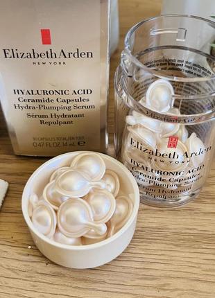 Оригінал зволожувальна сироватка з гіалуроновою кислотою elizabeth arden hyaluronic acid ceramide capsules hydra-plumping serum оригинал сыроватка2 фото