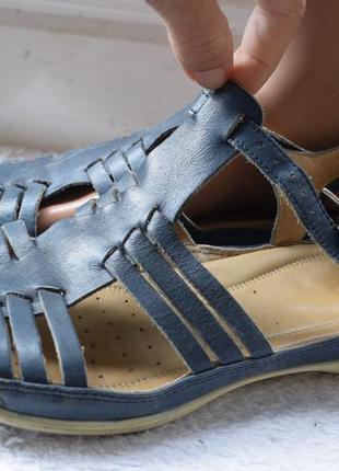 Кожаные босоножки сандали сандалии на низком ходу ecco р. 41 26,7 см9 фото