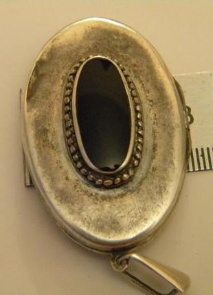 Антикварный кулон подвеска камень 925 проба серебро 14.36 гр №15809 фото