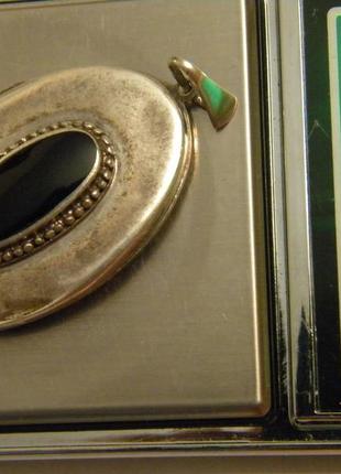 Антикварный кулон подвеска камень 925 проба серебро 14.36 гр №158010 фото