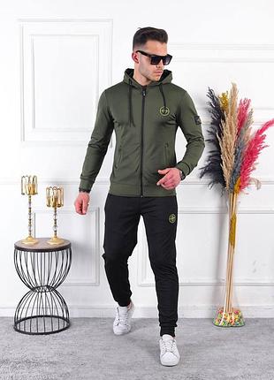 Мужской костюм stone island хаки