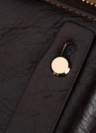 Клатч мужской кожаный на руку коричневый вместительный стильный5 фото